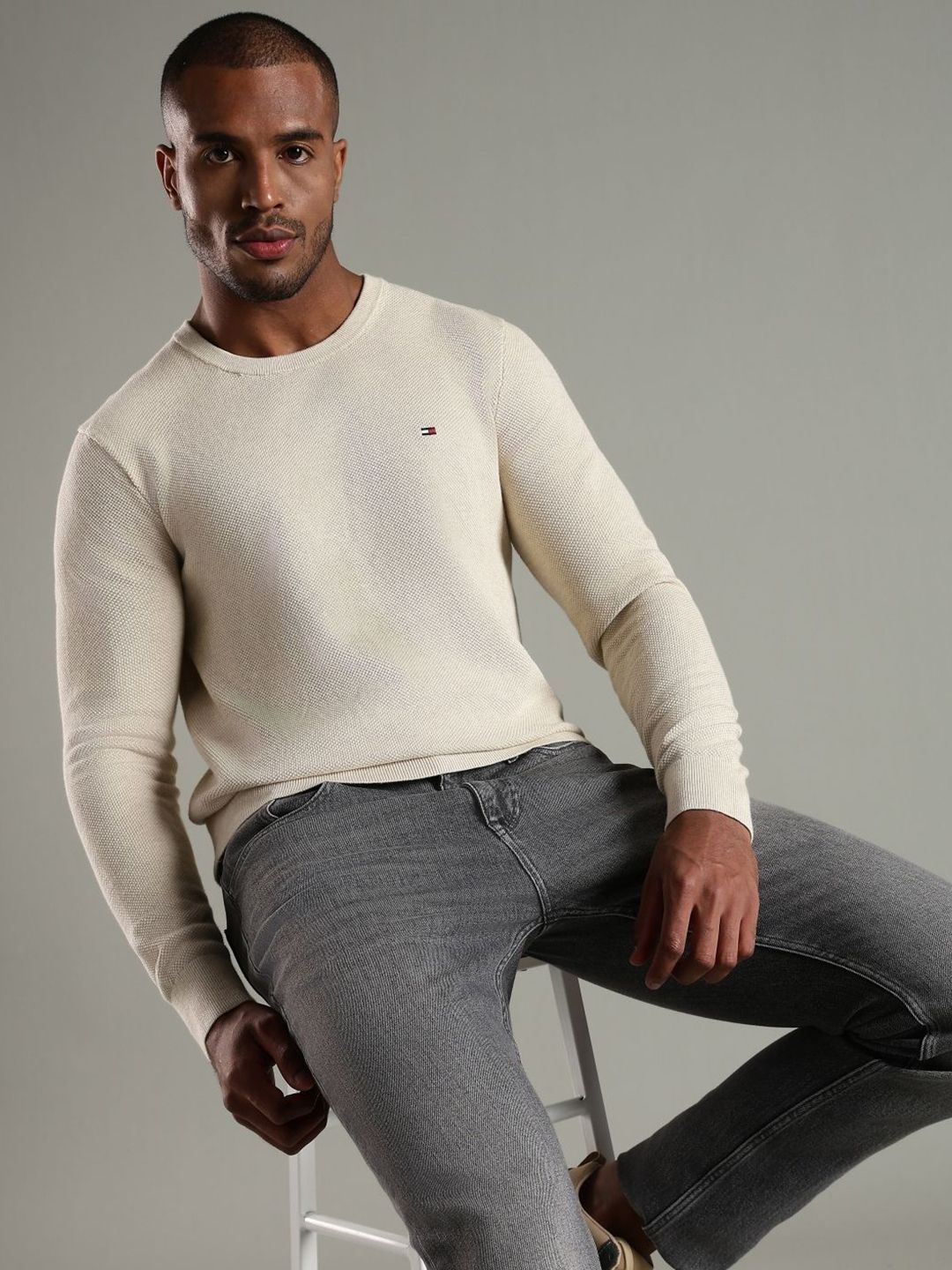 Tommy Hilfiger Europe Men Regular Fit Cotton Pullover Sweater