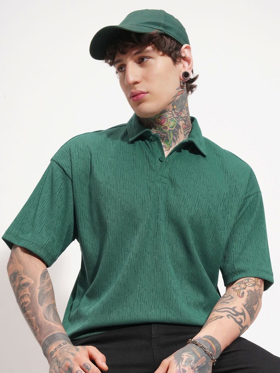HIGHLANDER Polo Collar Oversized  T-shirt