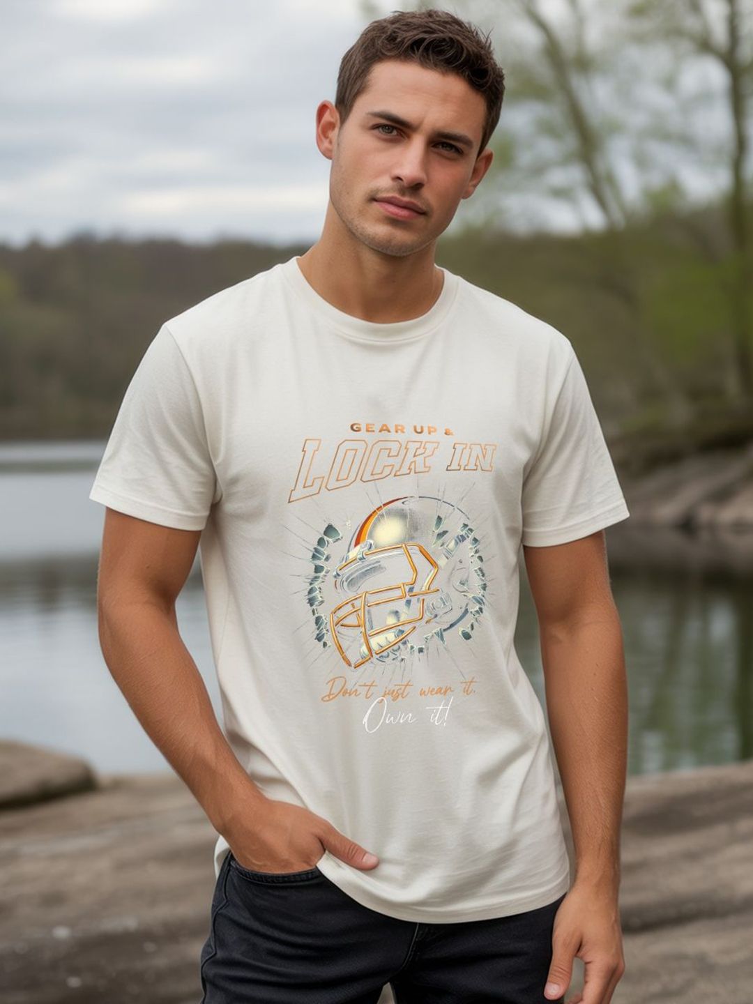 GRACE & JACK Men Graphic Printed Round Neck T-shirt