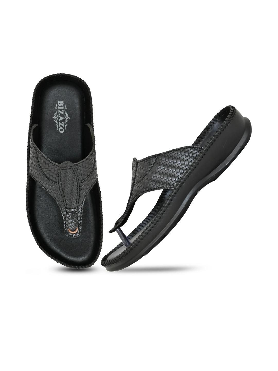 Bizazo Men Brown Flip Flops