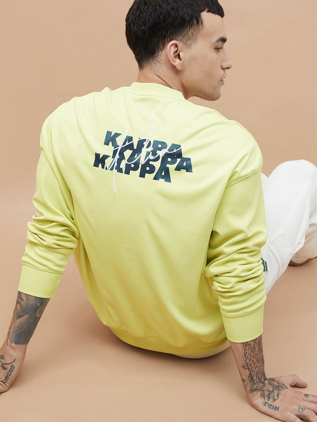 Kappa Men Typography Printed Relaxed Fit Pullover Sweatshirt