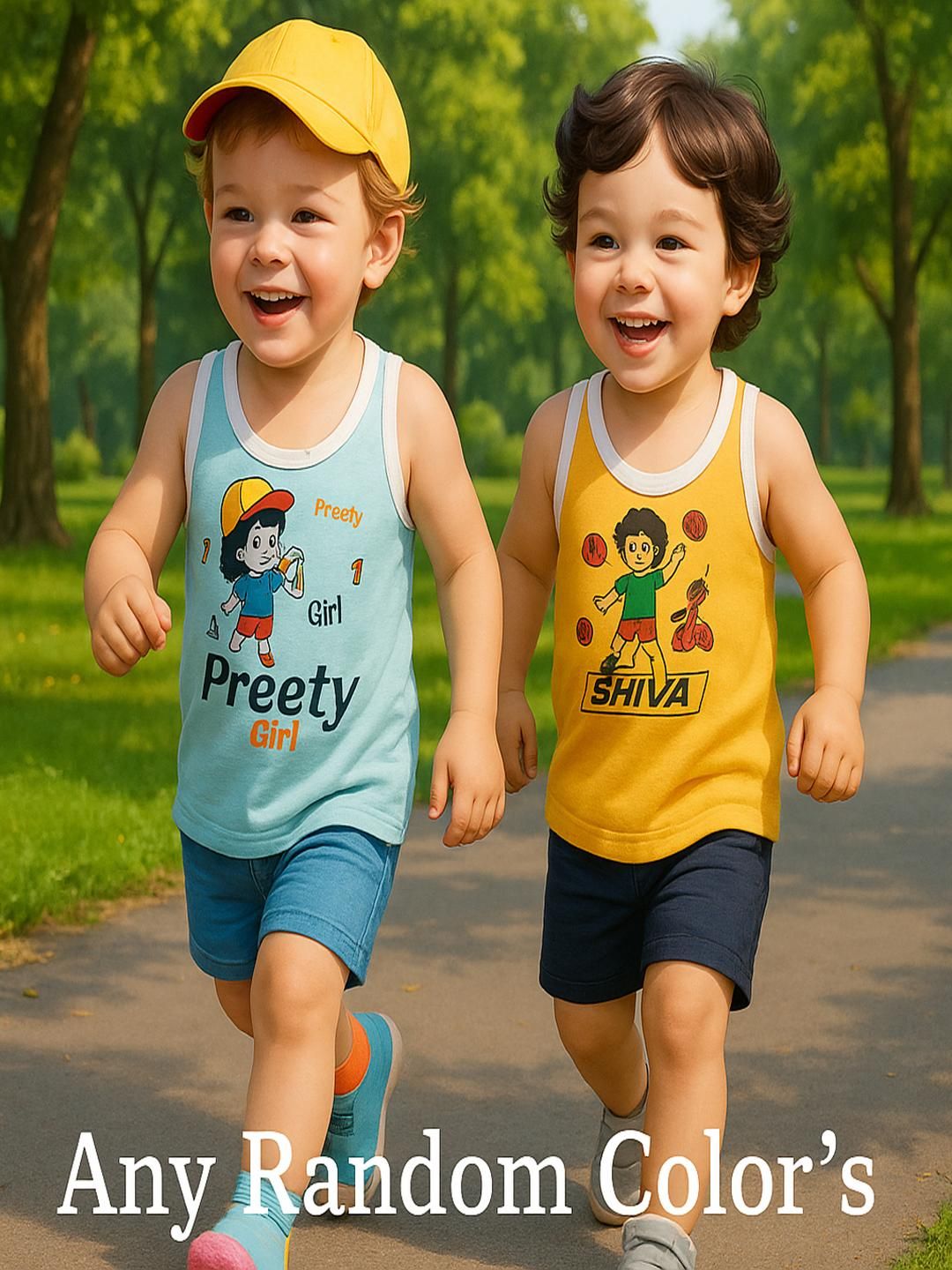 Cortica Colorful Pack Of 2 Printed Cototn Innerwear Vest