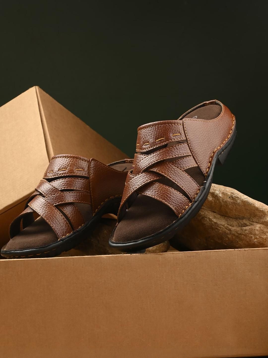 GWALK Men Synthetic  Brown Sandals