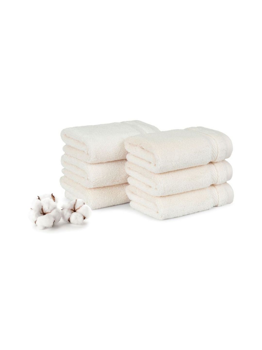 MYTRIDENT MYTRIDENT Finesse Off White 6 Pieces Pure Cotton 625 GSM Face Towels