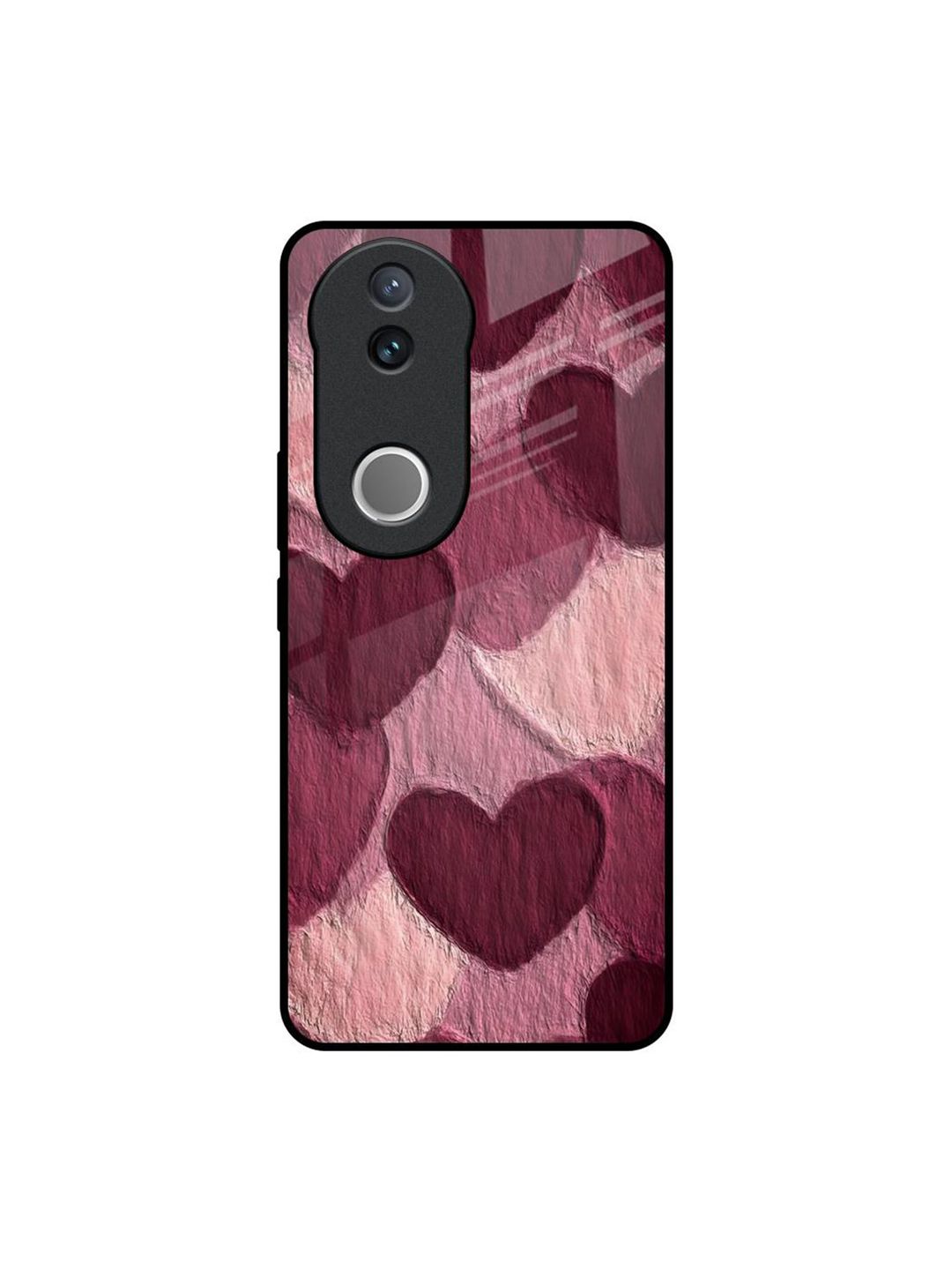 QRIOH Sweetheart Patterned Quirky Printed Vivo V50 5G  Glass Back Case Mobile Accessories