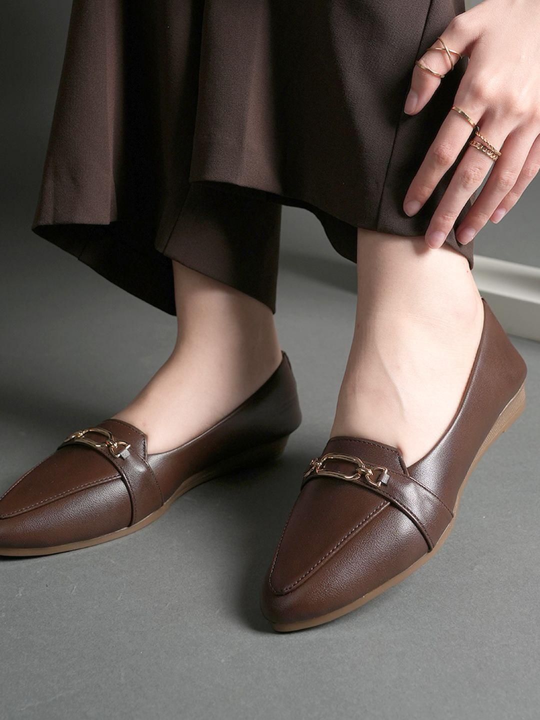 Mast & Harbour Mast & Harbour Women Pointed Toe Ballerinas with Western - Embellished