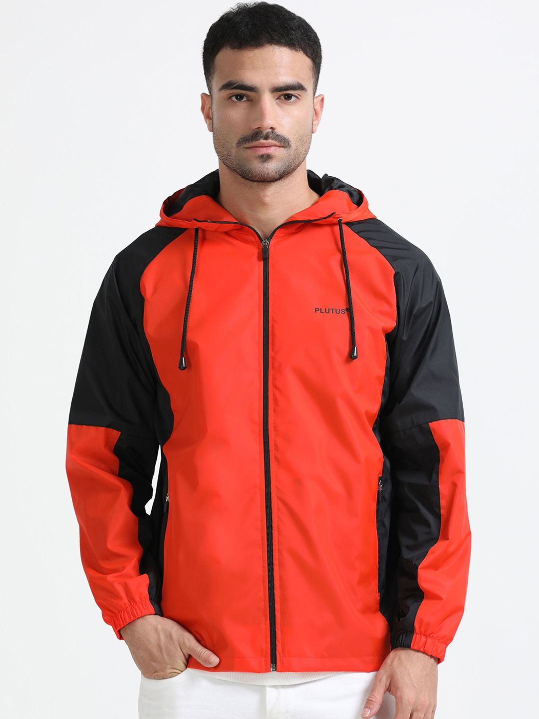 Plutus Men Colourblocked Water Resistant Hooded Long Sleeves Sporty Jacket