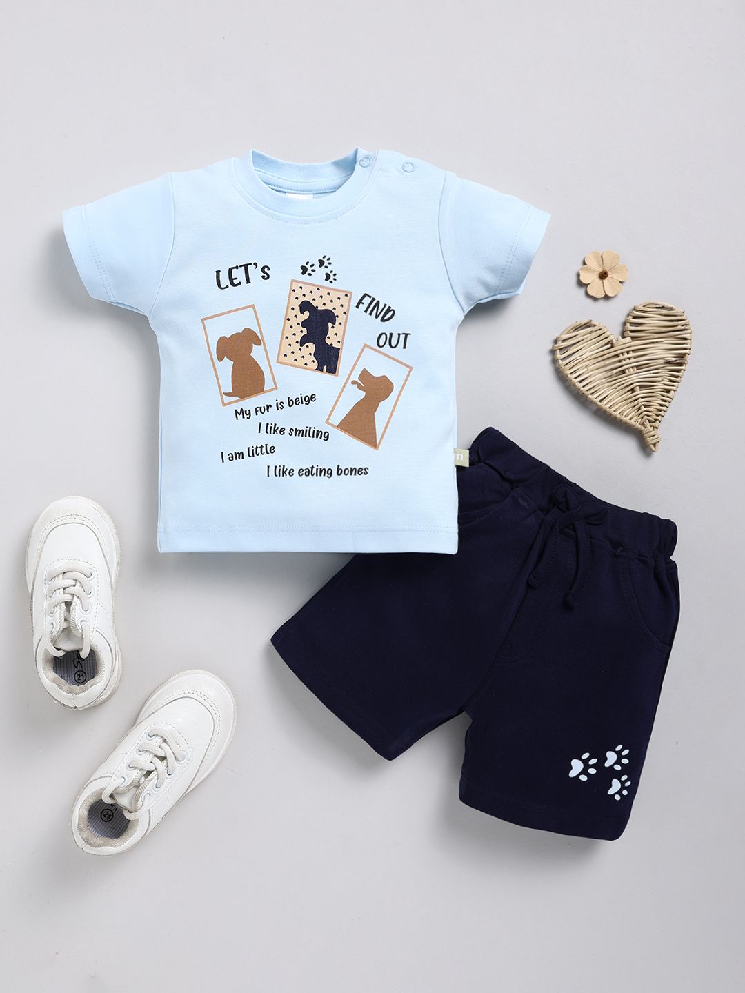 Moms Love Boys Printed Cotton Clothing Set