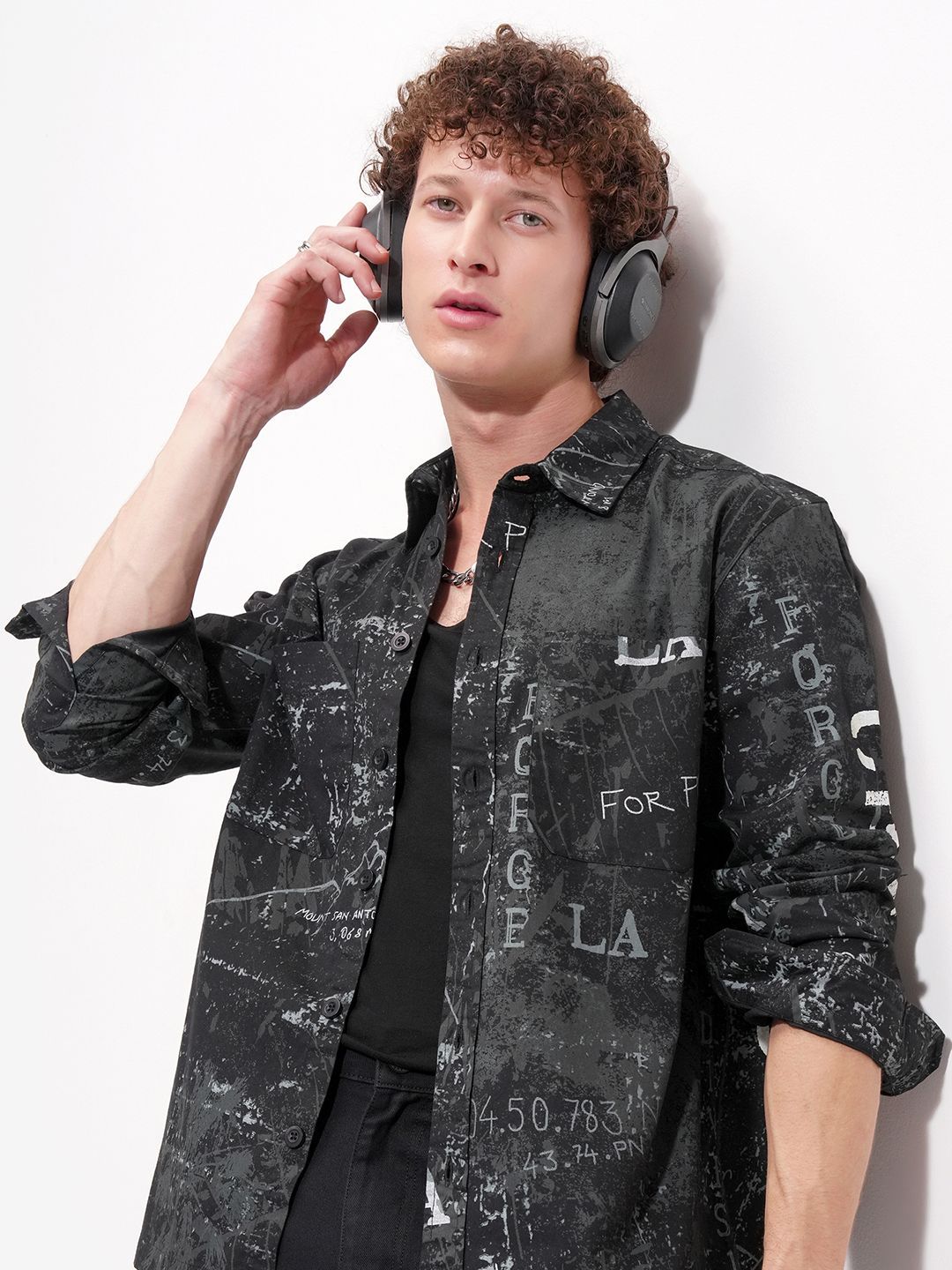 HIGHLANDER HIGHLANDER Abstract Printed Relaxed Cotton Casual Shirt