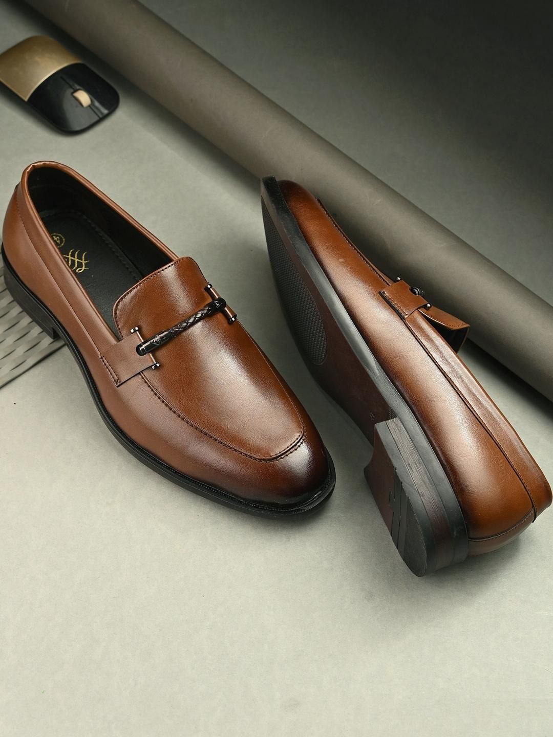 House of Pataudi Men Slip-On Formal Loafers