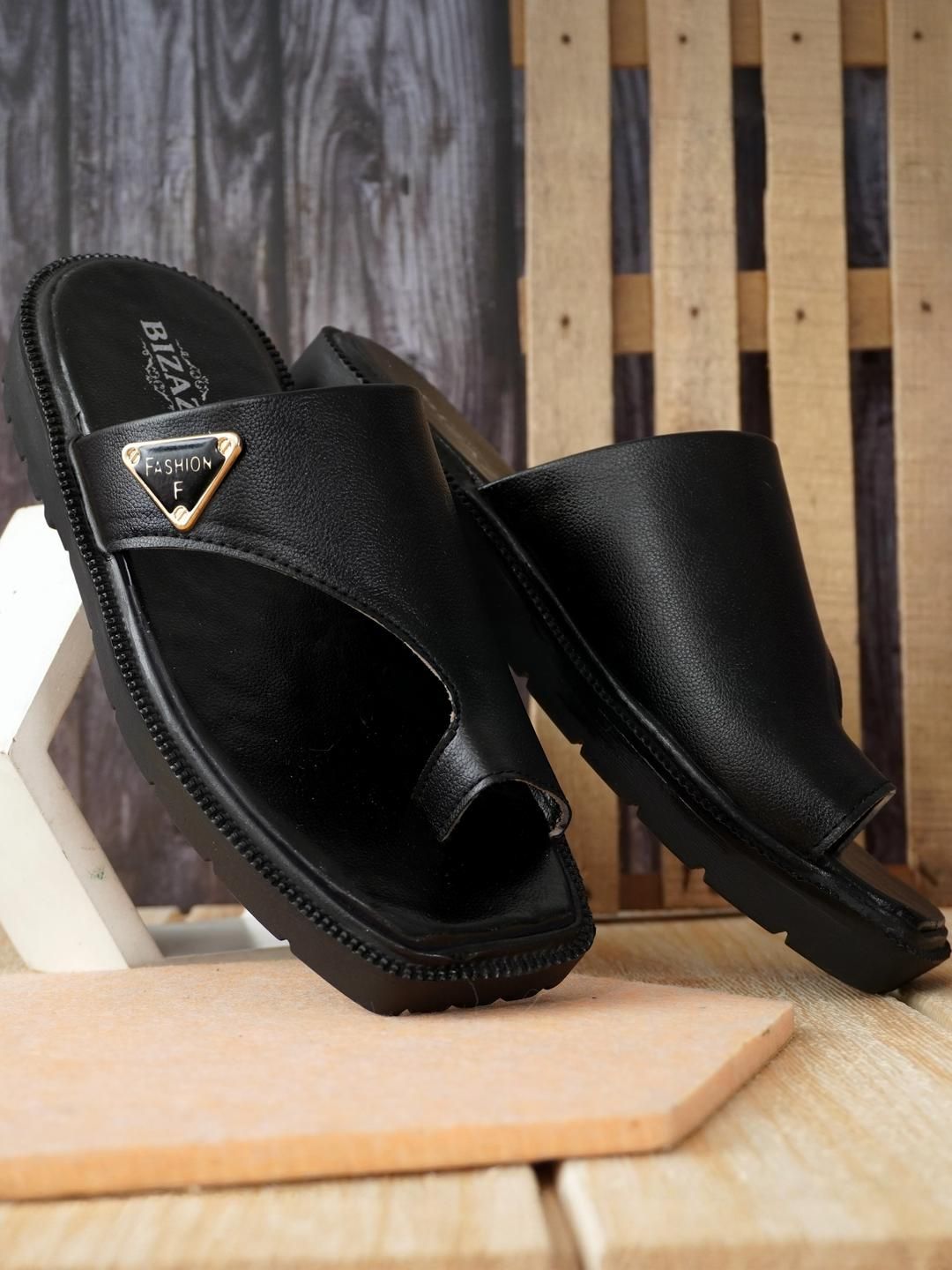Bizazo Men Brown Flip Flops