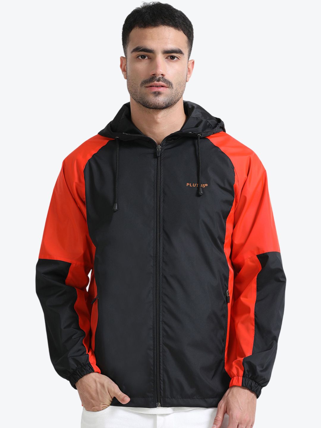 Plutus Colourblocked Hooded Water Resistant Sporty Jacket
