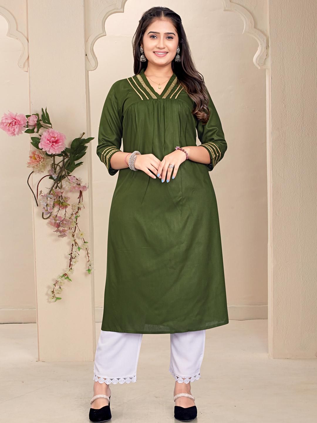 ZAZADIYA ENTERPRISE Women Green Kurtis
