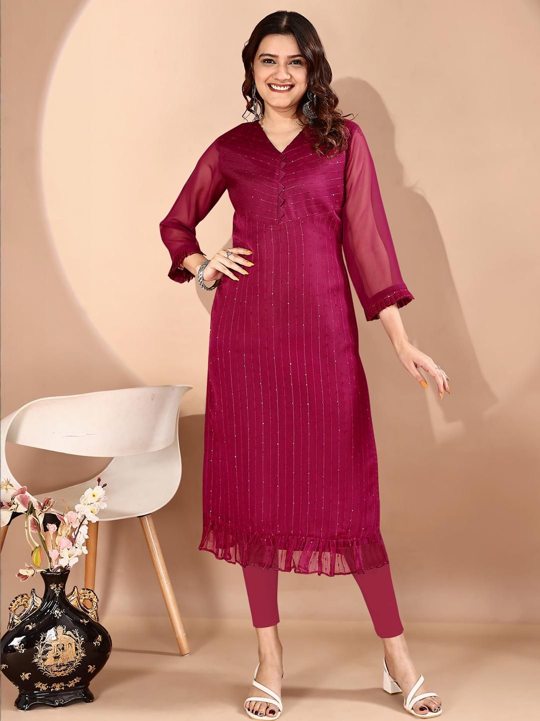 ZAZADIYA ENTERPRISE Women Purple Kurtis