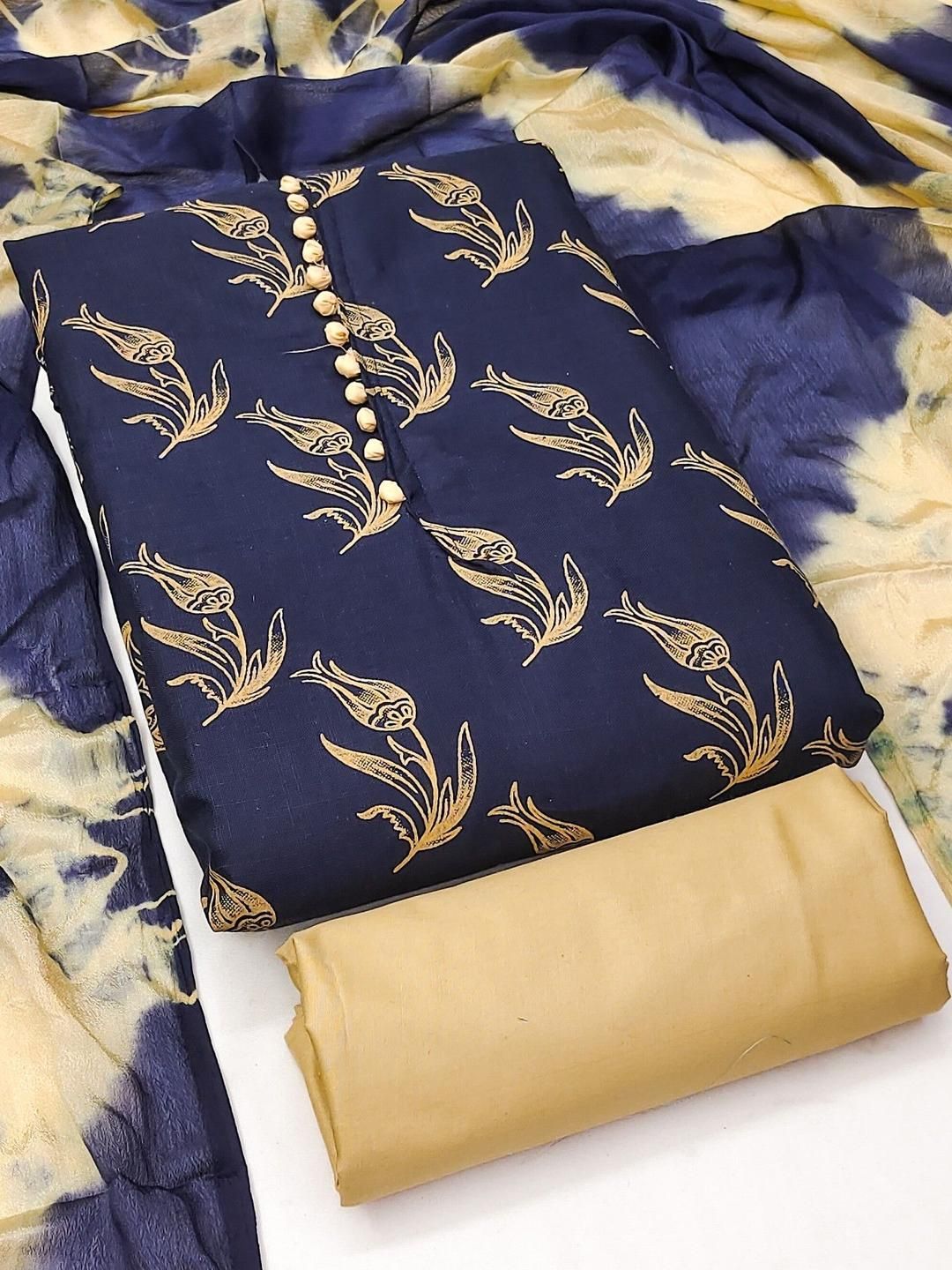 KALINI Printed Unstitched Dress Material