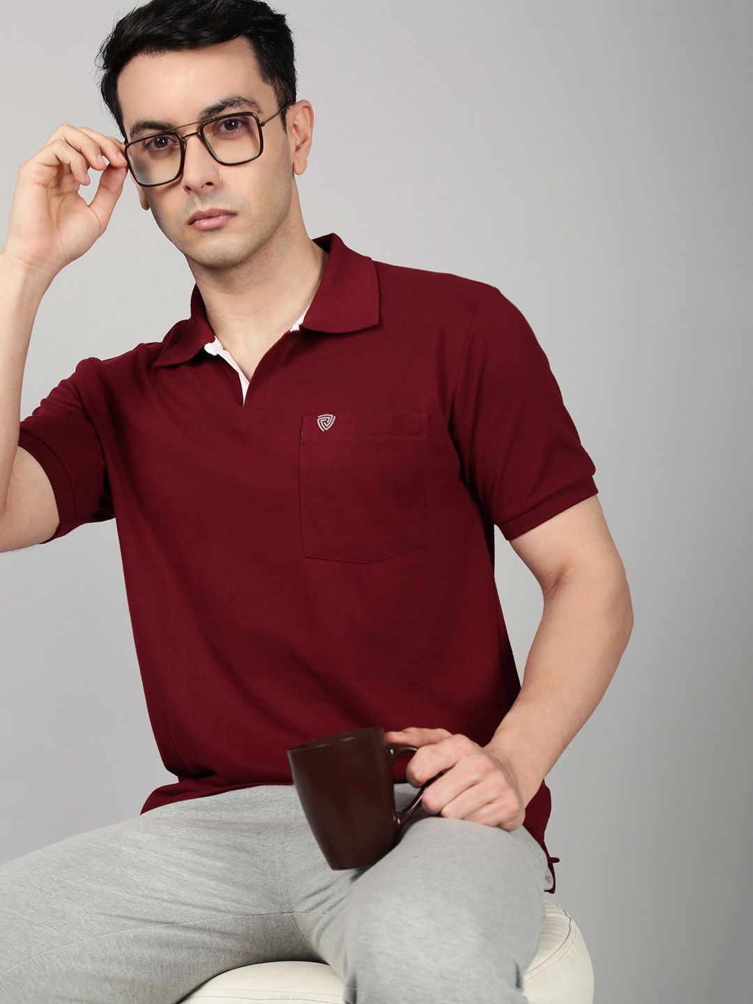 Lux Cozi Polo Collar Combed Cotton Lounge T-shirts