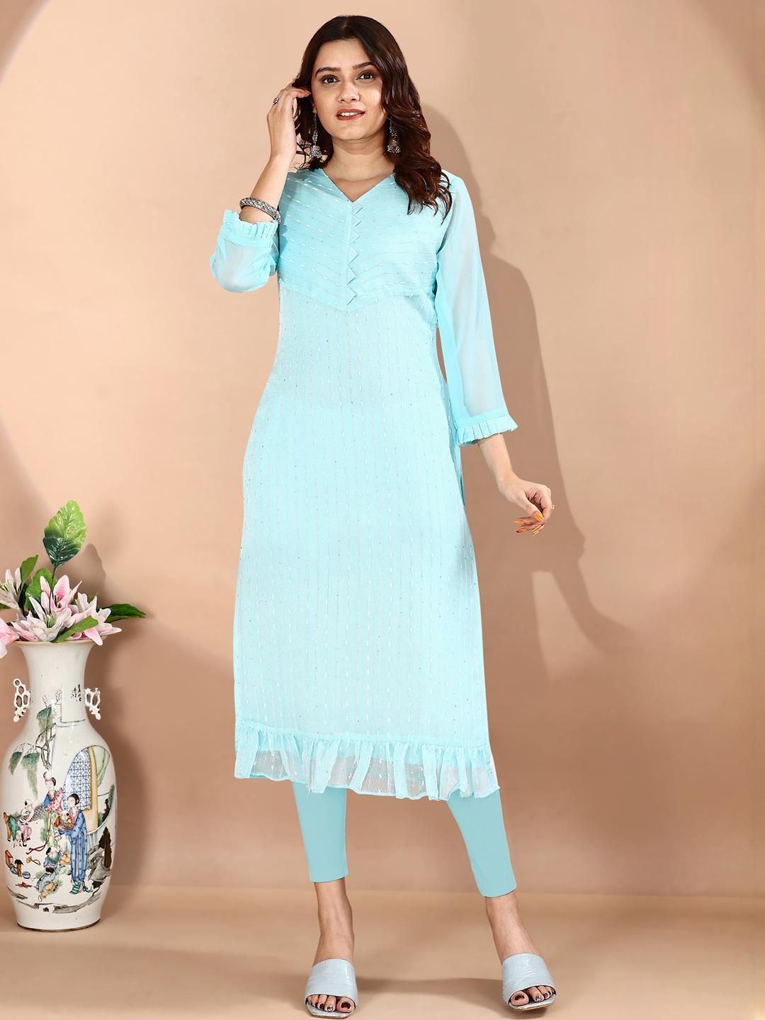 ZAZADIYA ENTERPRISE Women Blue Kurtis