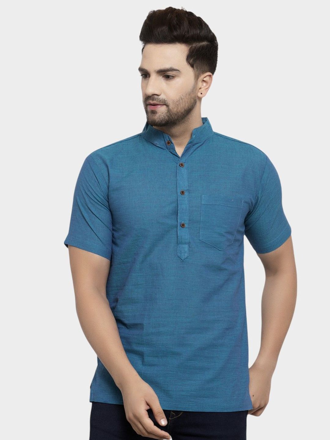 Aarsha Men Solid Daily Pure Cotton Straight Kurta