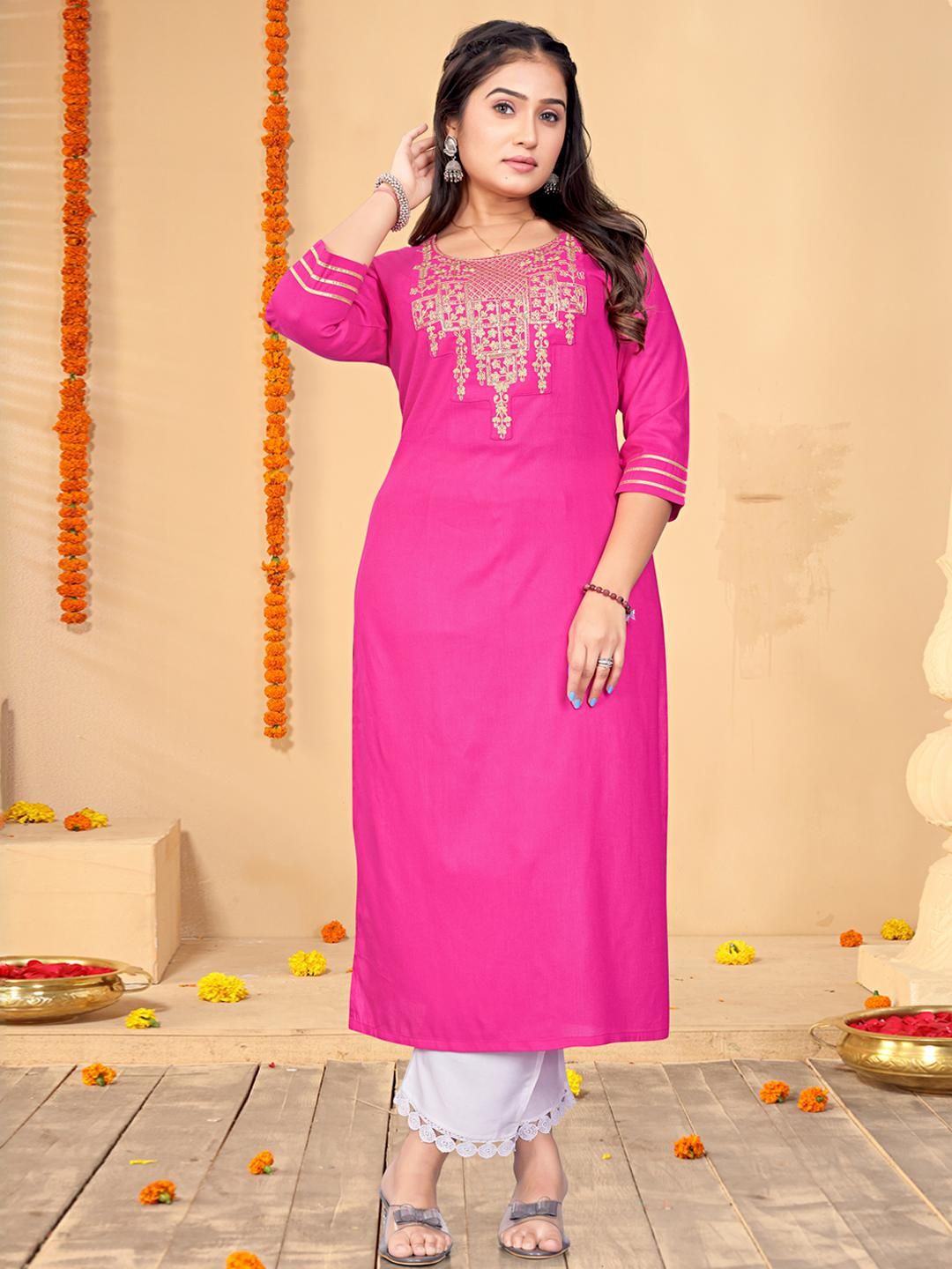 ZAZADIYA ENTERPRISE Women Pink Kurtis