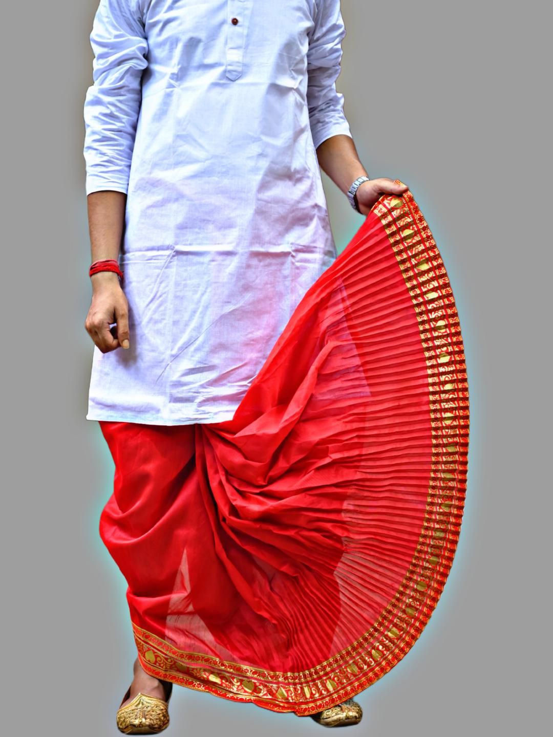 AMIT ONLINE Men Solid Dupion Silk Dhoti Pant