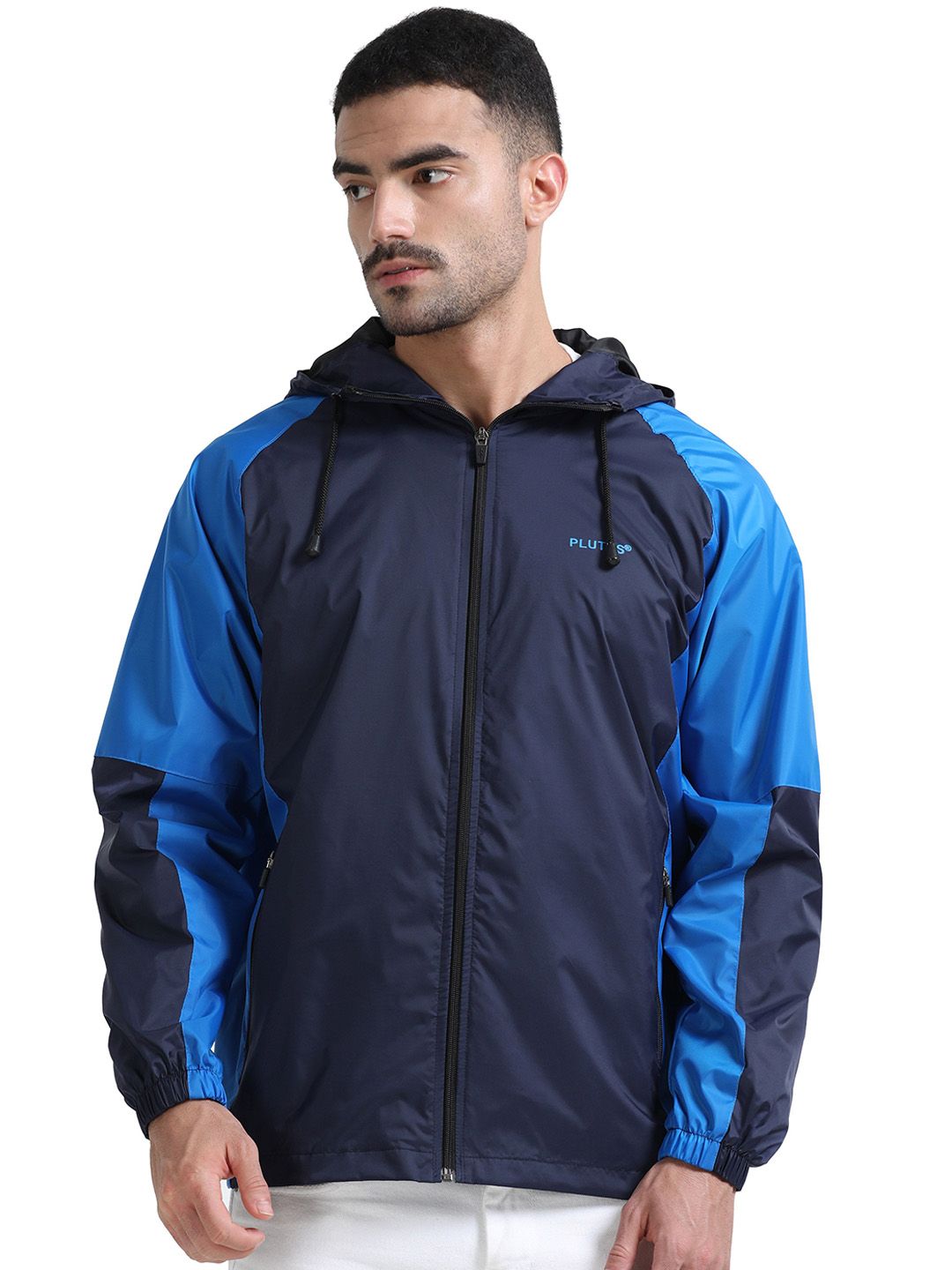 Plutus Men Colourblocked Water Resistant Hooded Long Sleeves Sporty Jacket