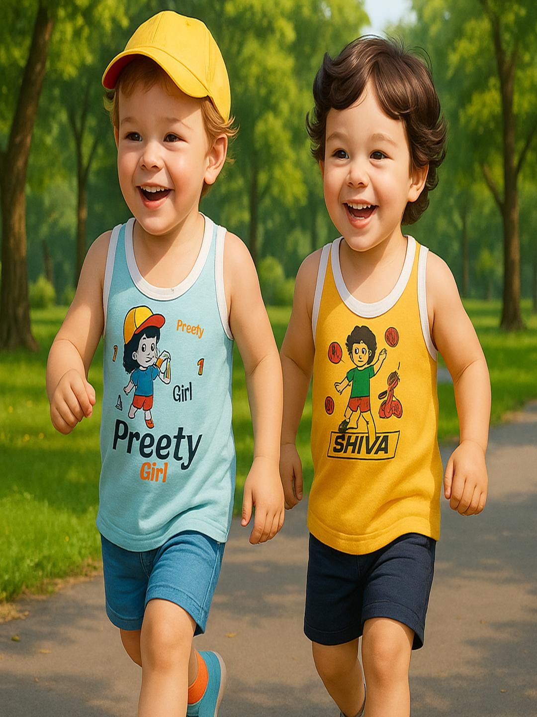 Cortica Colorful Pack Of 2 Printed Cototn Innerwear Vest