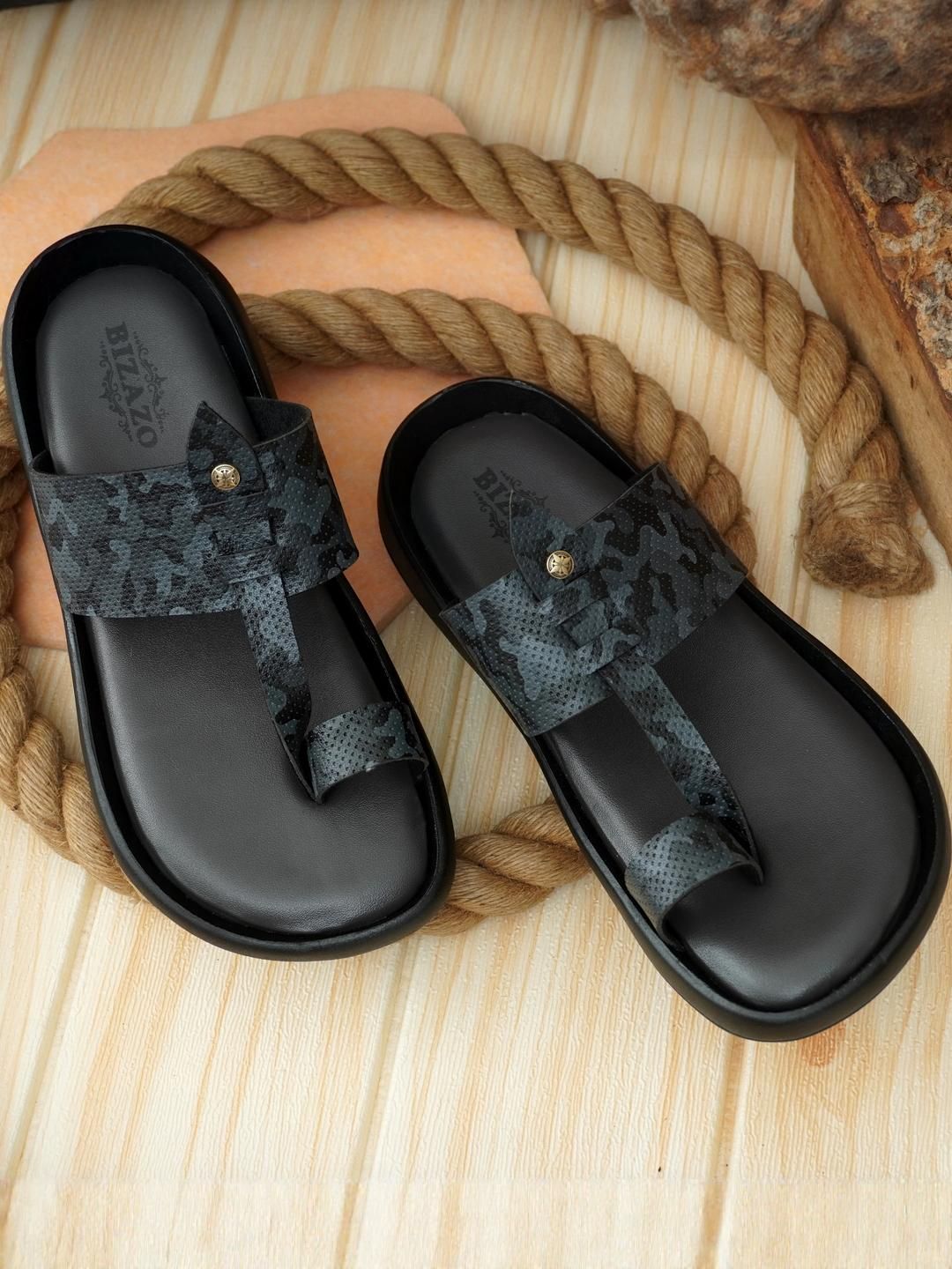 Bizazo Men Blue Flip Flops