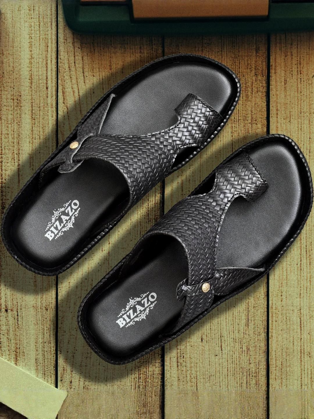 Bizazo Men Brown Flip Flops