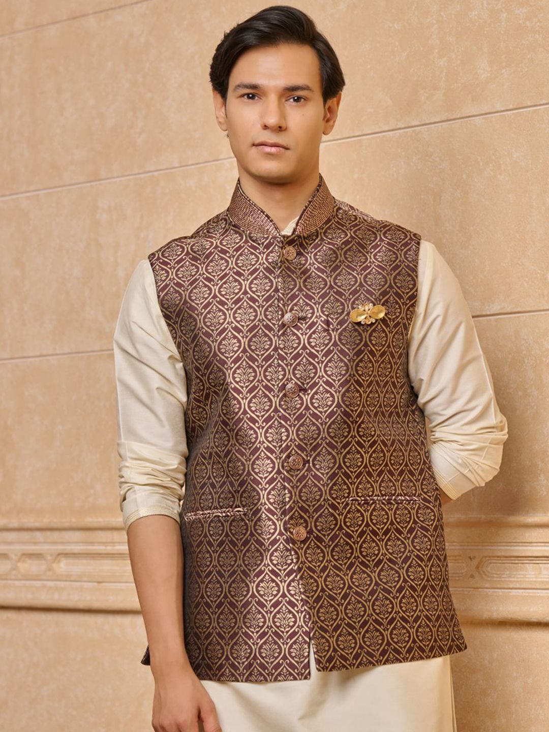Tasva Woven Design Nehru Jackets