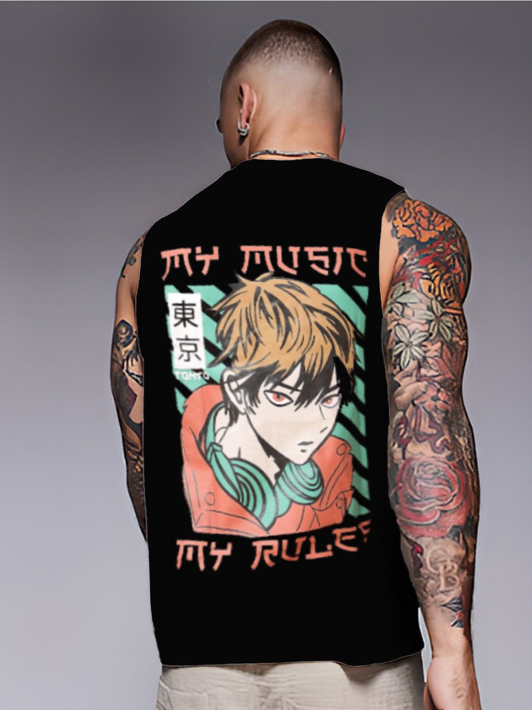 Rigo Typography Printed Muscle Fit Sleeveless Pure Cotton T-shirt