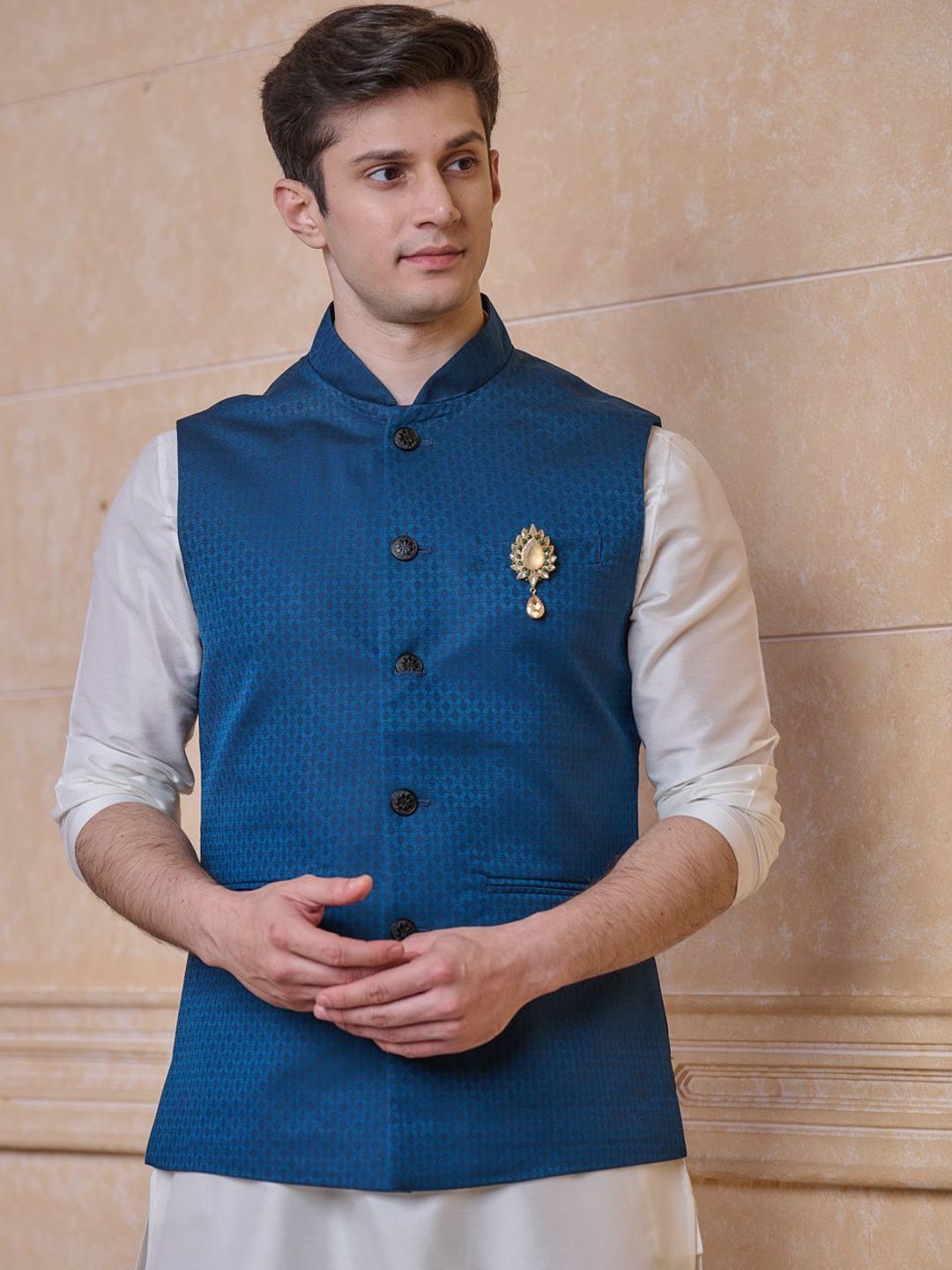 Tasva Woven Design Nehru Jackets