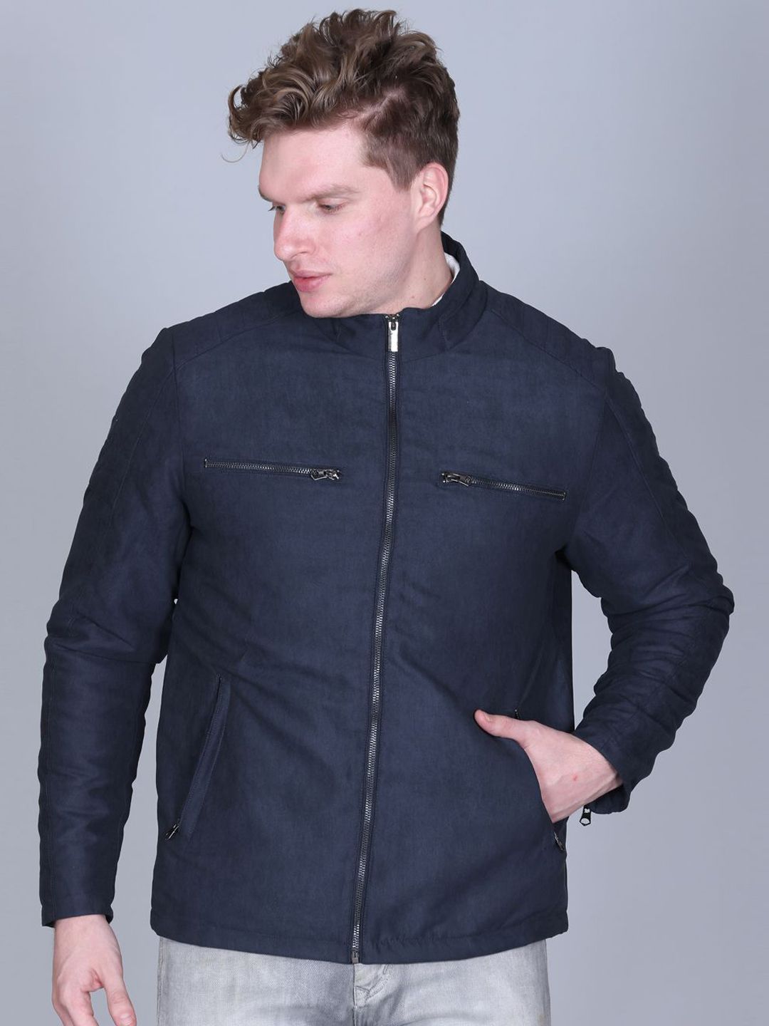 Rare Times Mock Collar Lightweight Puffer Jacket