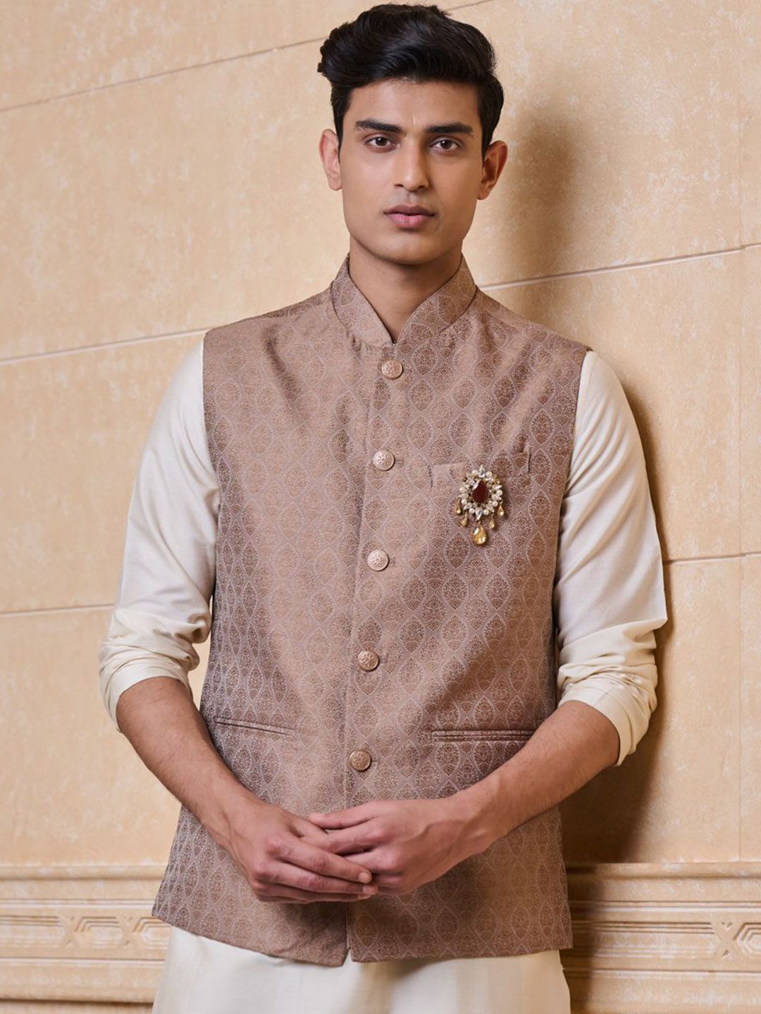 Tasva Woven Design Nehru Jackets