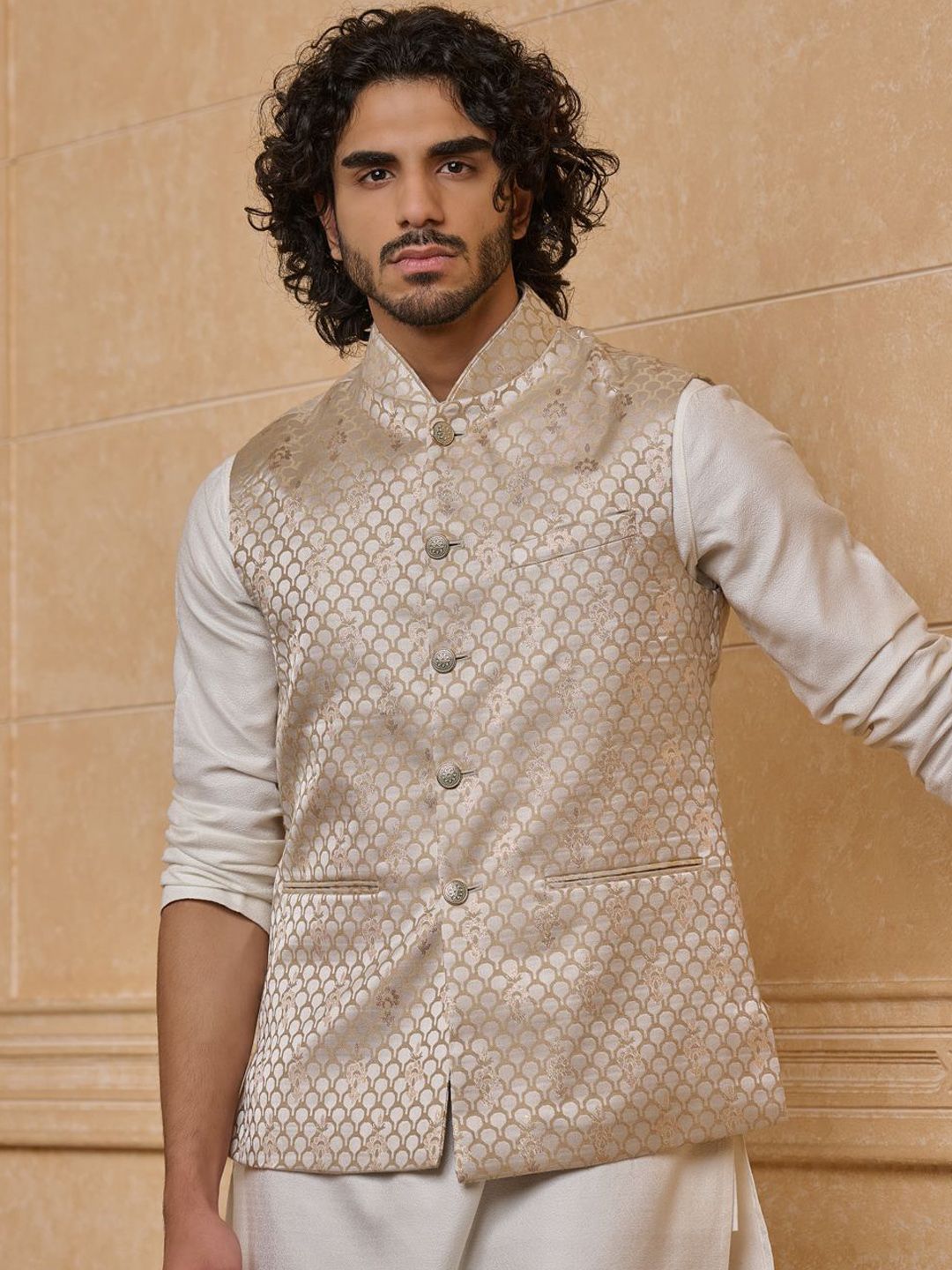 Tasva Woven Design Nehru Jackets