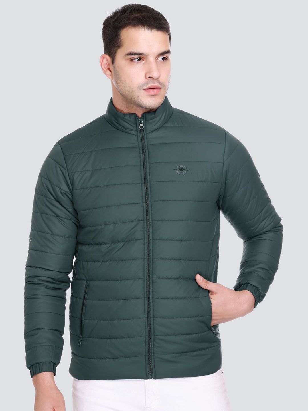 Rare Times Men Lightweight Solid Puffer Jacket