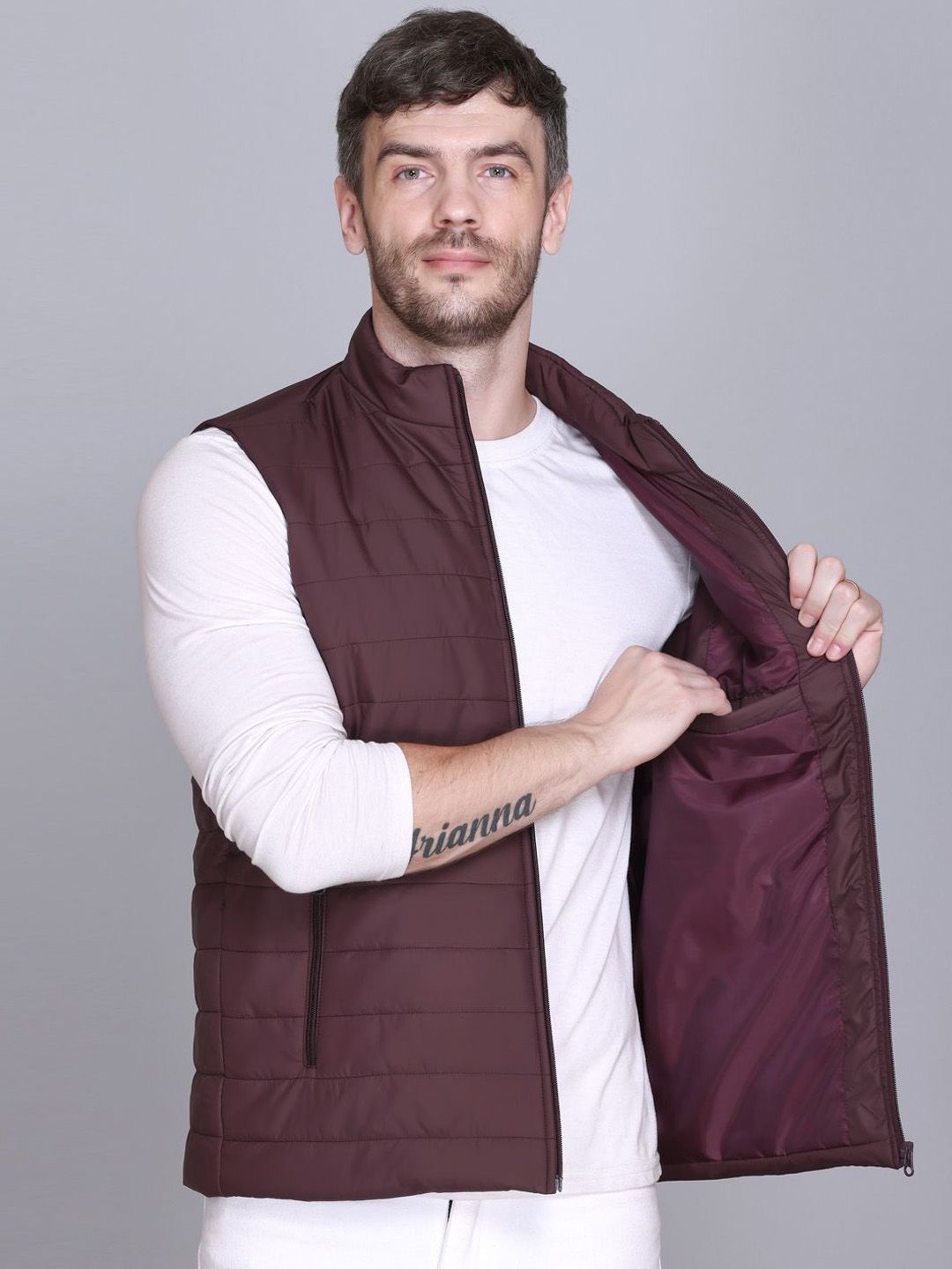 Rare Times Mock Collar Lightweight Puffer Jacket