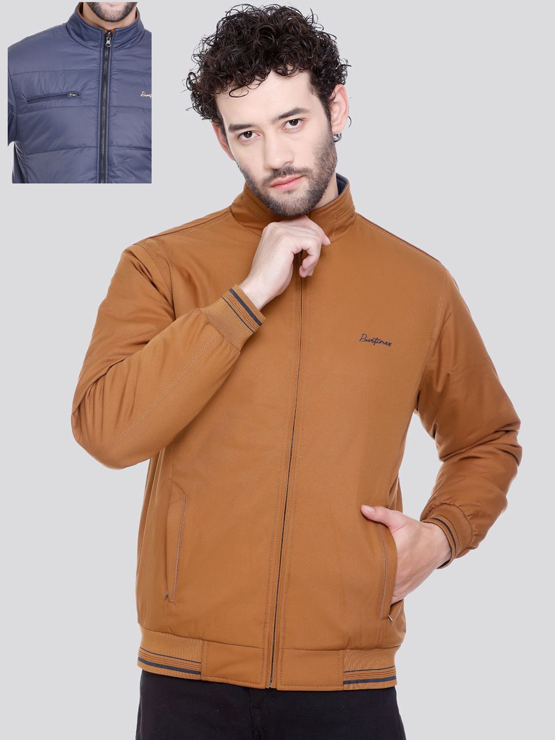 Rare Times Mock Collar Lightweight Puffer Jacket