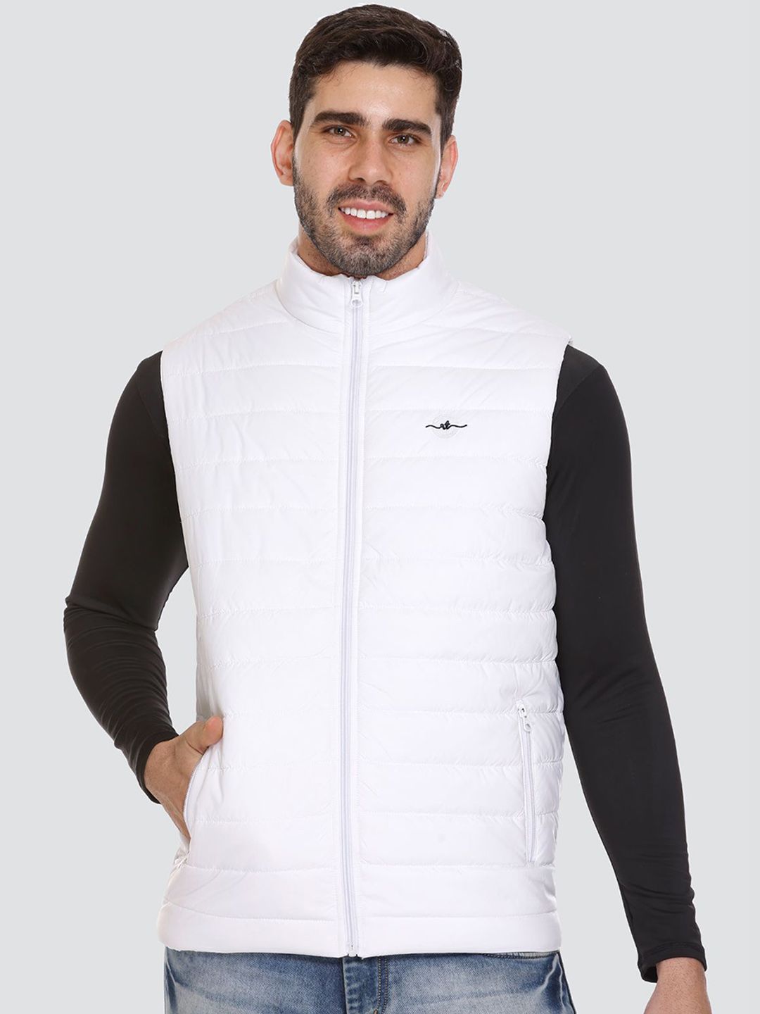 Rare Times Men Solid Lightweight Padded Jacket