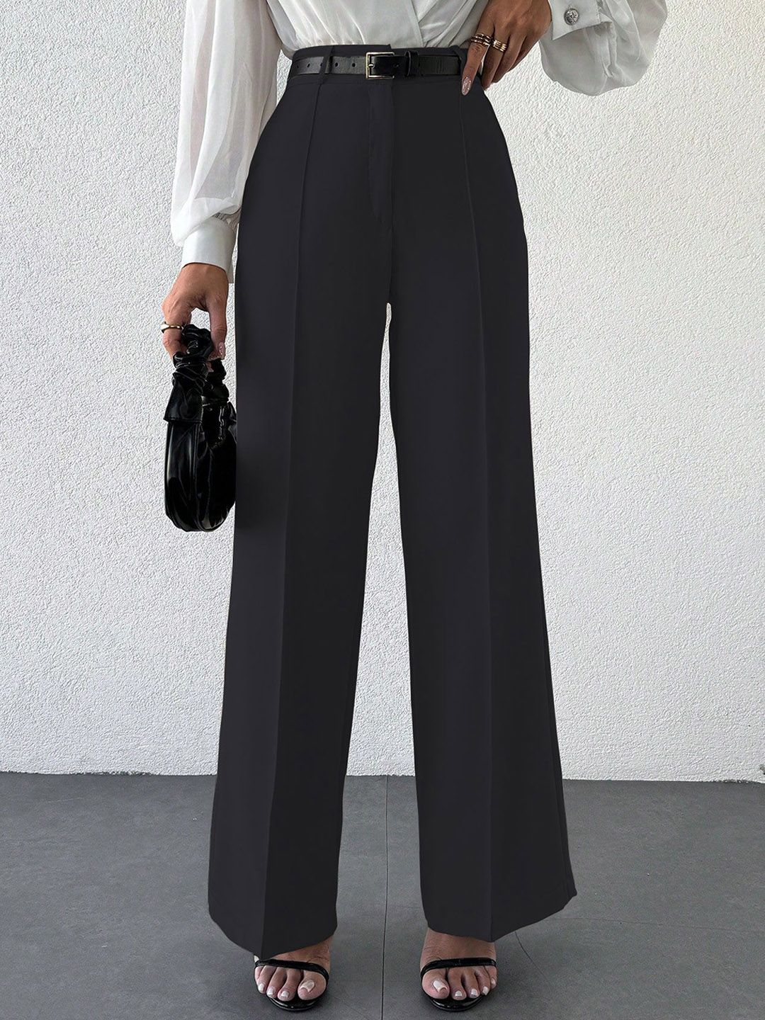 CORSICA Women Relaxed Wide Leg Wrinkle Free Cotton Parallel Trousers