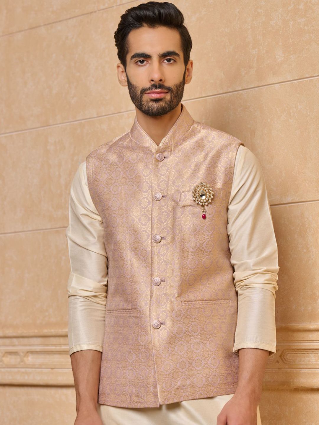 Tasva Woven Design Nehru Jackets