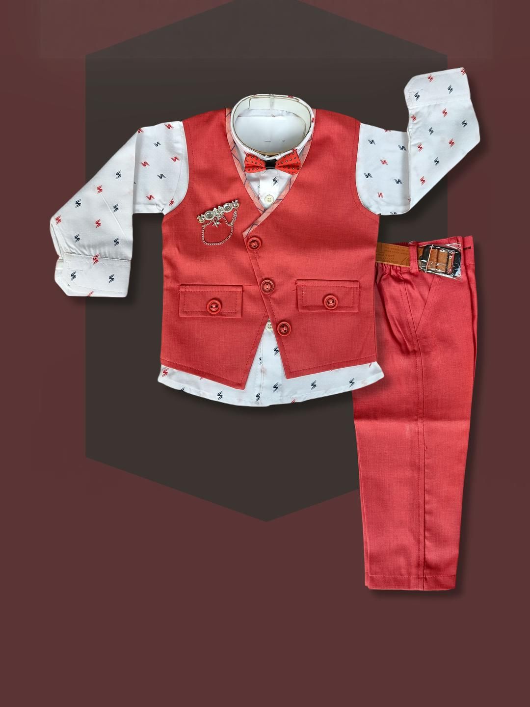 Qutie Ninja Boys Cotton Blend Suits