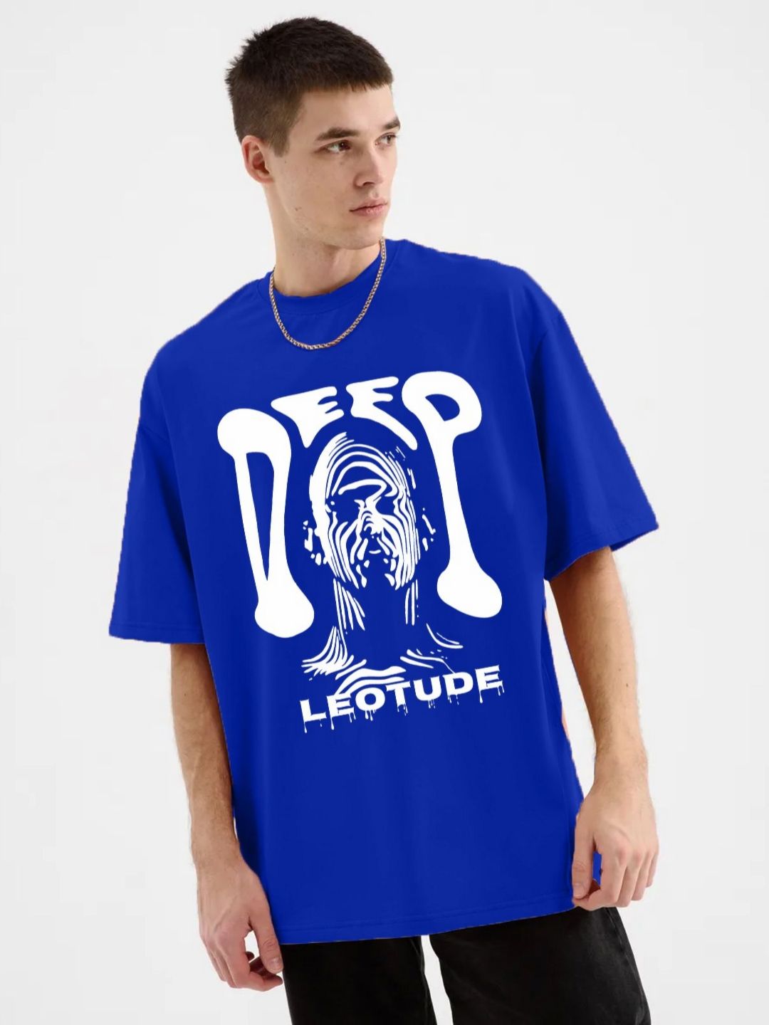 Leotude Graphic Printed Drop-Shoulder Sleeves Oversized T-shirt