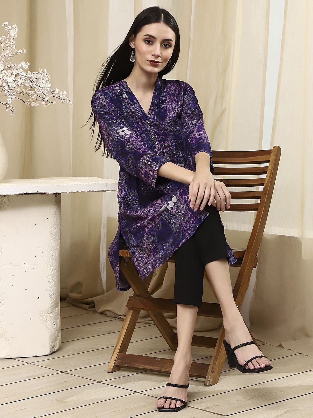 bitnabi パルランドレス　ネイビー Biba Navy Blue Kurtas - Buy Biba Navy Blue Kurtas online in India