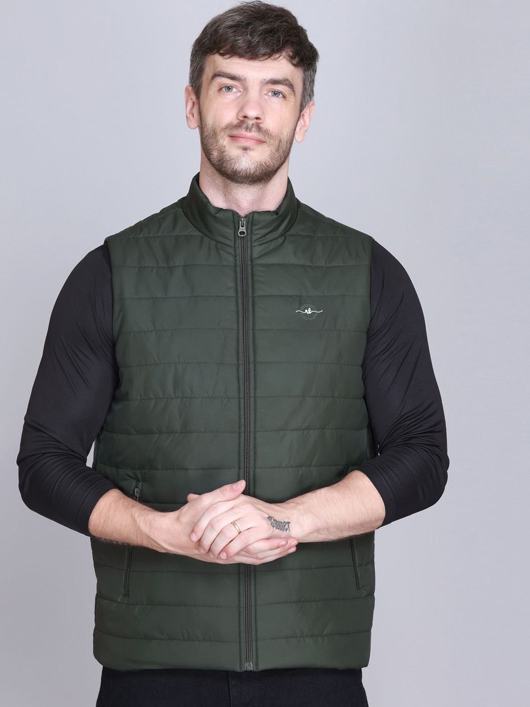 Rare Times Mock Collar Lightweight Puffer Jacket