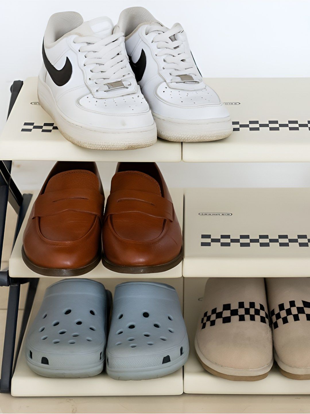 Cortina White Foldable 3 Layer Installation-Free Shoe Rack