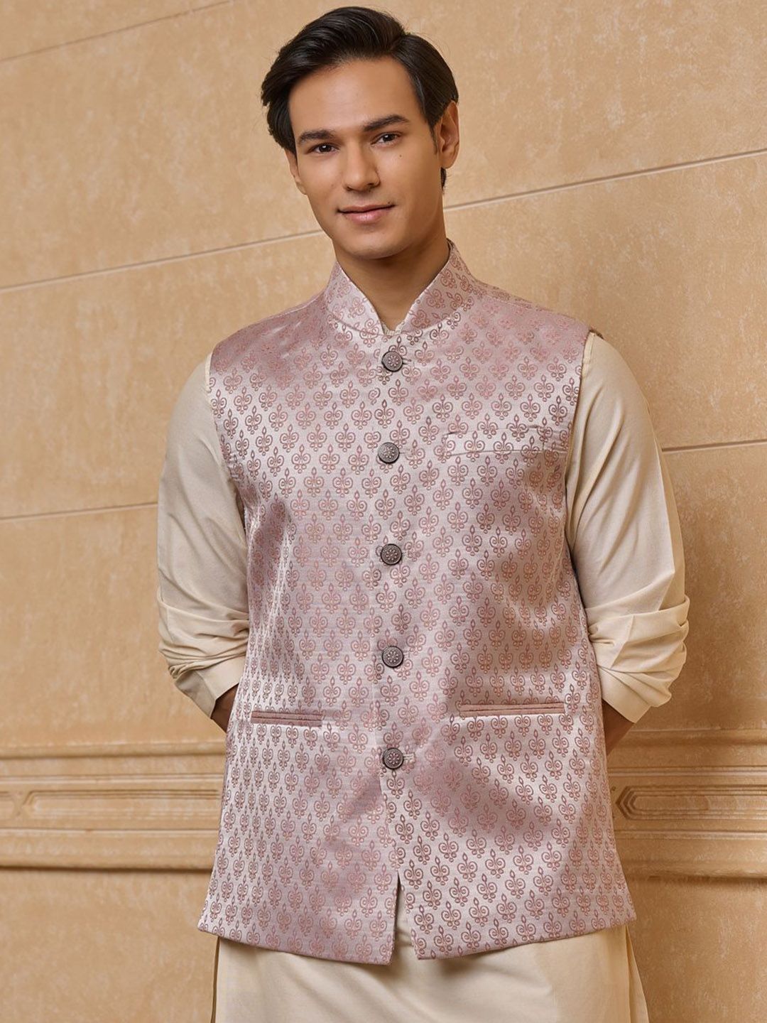Tasva Woven Design Nehru Jackets