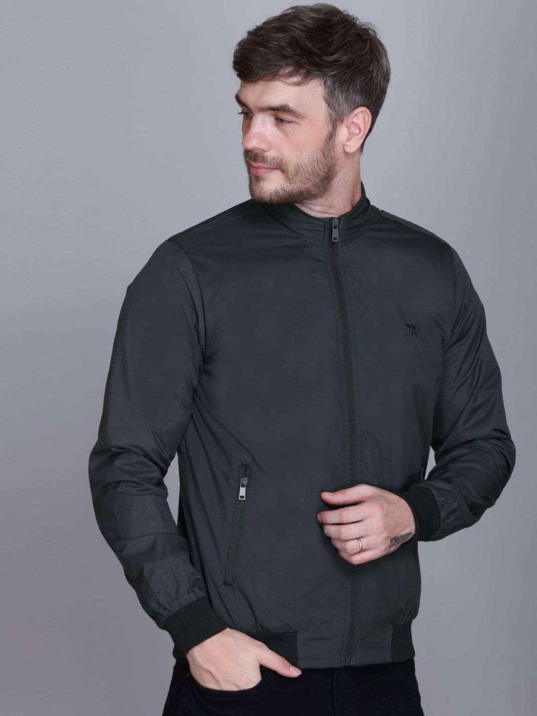 Rare Times Mock Collar Lightweight Puffer Jacket