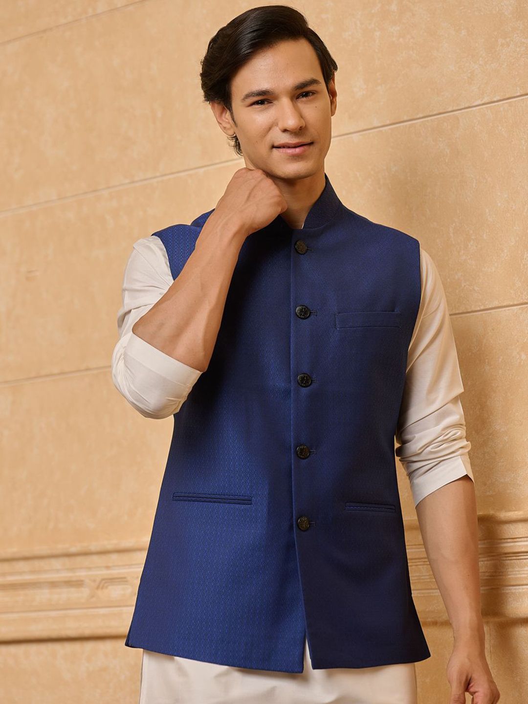 Tasva Woven Design Nehru Jackets