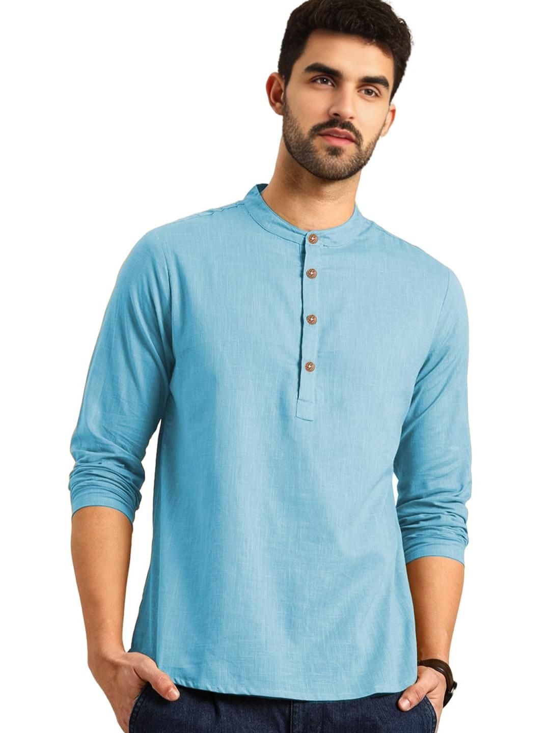 BHUVIKOO Men Blue Kurtas