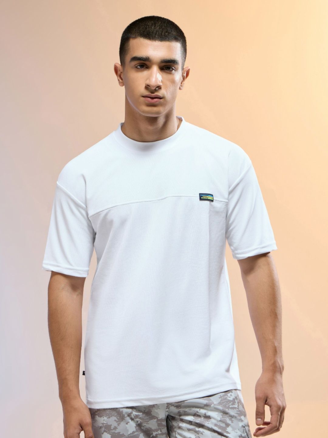 Technosport Men Solid Oversized Round Neck Sports T-shirt with MATPIQ